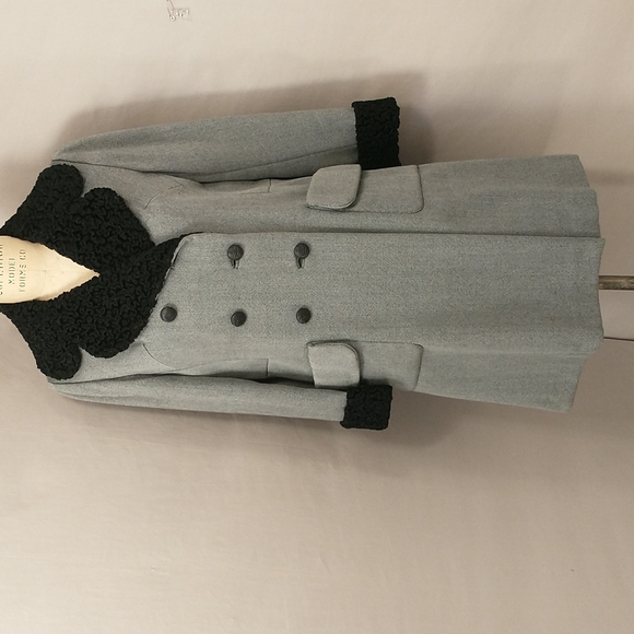 70s Does 40s Women's Coat Persian Lamb Cuffs Collar apx 8/10 Classy Classic - Picture 2 of 12